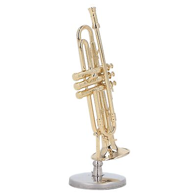 #ad Miniature Trumpet Brass Romantic Vibes Mini Trumpet Model With Stand Case BUN $16.94