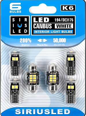 #ad SIR IUS LED K6 Canbus DE3175 31MM 194 168 2825 Combo LED bulbs $9.79