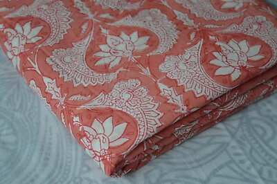 #ad Indian Floral Print Dressmaking Cotton Fabric Hand Block Print 700 By 5 Yard $27.59