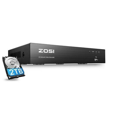 #ad ZOSI 4K 8 Channel CCTV POE NVR Network 24 7 Video Recorder with 2TB Hard Drive $189.99