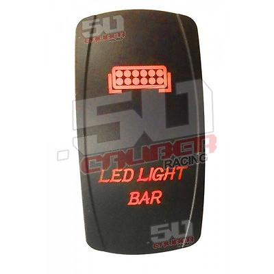#ad 50 Caliber Light Bar On Off Dual LED Rocker Switch Waterproof RED Side X Side $16.50