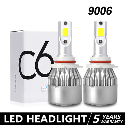 #ad Pair 9006 LED Headlight Bulbs Kit Low Beam or Fog Light 6000K White 100W 32000LM $9.99