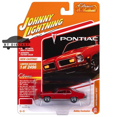 #ad JOHNNY LIGHTNING CLASSIC GOLD 1974 PONTIAC GTO 1 64 DIECAST MODEL RED JLSP366 $7.90
