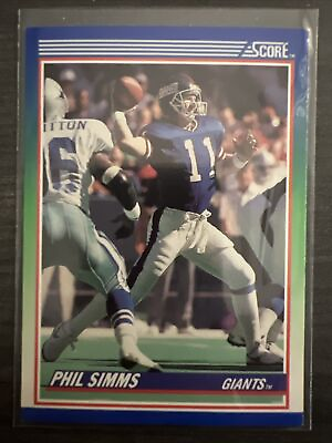 #ad 1990 Score NFL Phil Simms New York Giants #5 $1.25