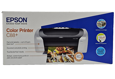 #ad Epson Stylus C88 Color Digital Photo Inkjet Printer New Open Box With Ink $549.00