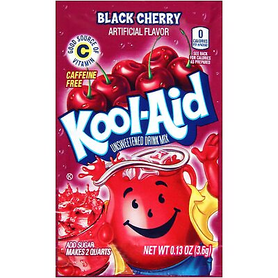 #ad Kool Aid Black Cherry Unsweetened Soft Drink Mix 0.13 Ounce 15 Pack $7.97