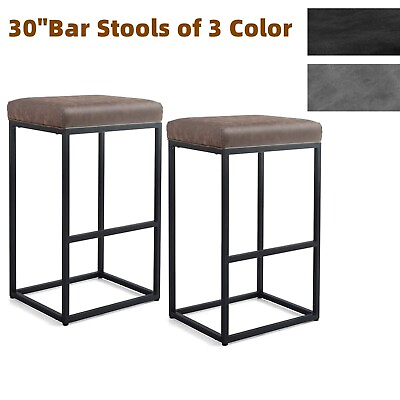 Bar Height 30quot; Bar Stools Set of 2 for Kitchen Counter Backless Industrial Stool $121.99