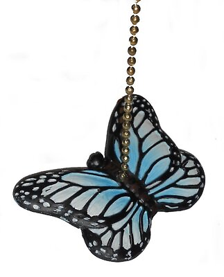 #ad Blue Monarch Butterfly Ceiling Fan Pull or Light Pull Chain $12.99