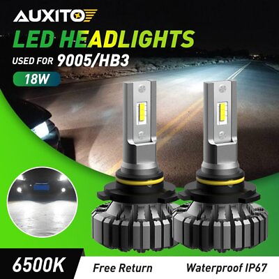 #ad AUXITO 9005 HB3 LED Headlight Bulb Kit High Low Beam 6500K White Good Light Type $28.49