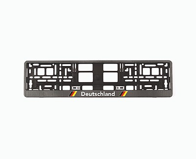 #ad 2X EU License Number Plate Frames Holders Carbon look with the flag of Germany $30.00