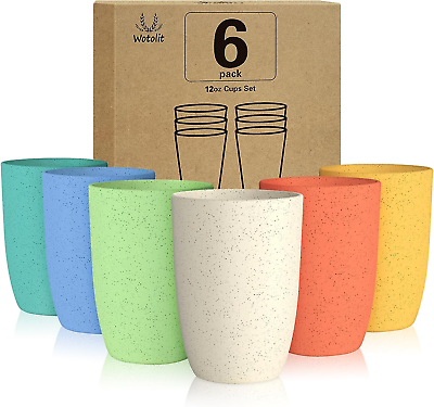 #ad Wheat Straw Cups Plastic Cups Unbreakable Drinking Cup Reusable Dishwasher Safe $13.88