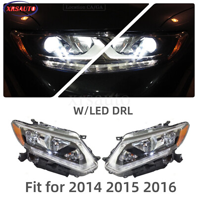 #ad Fit For 2014 2016 Rogue Halogen Headlight Headlamp W LED DRL LHamp;RH $99.99