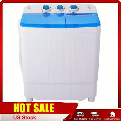 #ad Washing Machine 17.6Lbs 30Lbs Capacity Semi Automatic Washer with Drain Pump $119.99