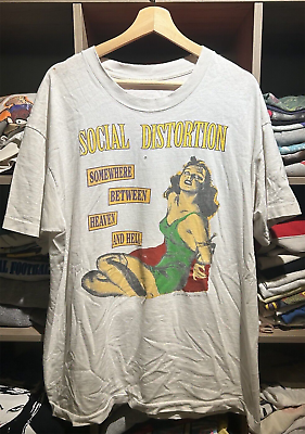 #ad Vintage 1992 Social Distortion Band Tee Rare T Shirt 90s HN862 $20.89