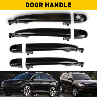 #ad Set of 4 Door Handle Outside Exterior Black Front Rear for 2011 17 Toyota Camry $27.99