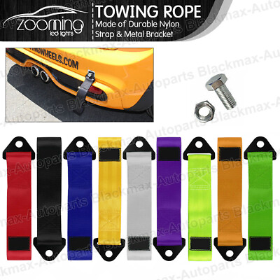 #ad 280mm Universal Tow Strap Towing Rope High Strength Nylon For JDM Racing Car $12.93