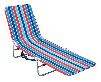 #ad Rio Beach Portable Folding Backpack Beach Lounge Chair Striped Blue and Red $66.90