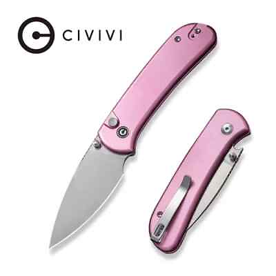 #ad Civivi Knife Qubit Pink Aluminum Satin 14C28N C22030E 5 $85.30