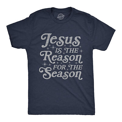 #ad Mens Jesus Is The Reason For The Season Tshirt Cute Christmas Graphic Novelty $28.99