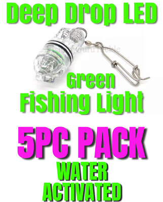 #ad Deep Drop Green Led Fishing Light Water activated GrouperSwordfish 5 PACK $52.49