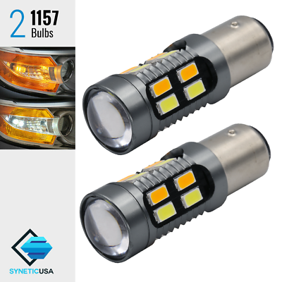 #ad 2x 1157 Dual Color Switchback 6000K White Amber 20 LED Turn Signal Light Bulbs $12.11