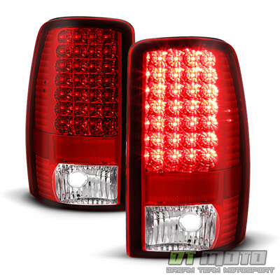 #ad 2000 2006 Chevy Suburban 1500 2500 Tahoe Red Clear LED Tail Lights Brake Lamps $85.99