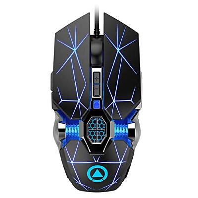 #ad Gaming Mouse Wired 3200 DPI Breathing Light Ergonomic Game USB Computer Mice ... $22.56