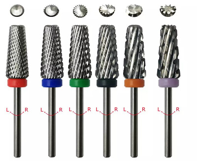 #ad 6 Mm Slim 5 in 1 Tapered Carbide Nail Drill Bits Cross Cut For Remove Acrylic $13.99