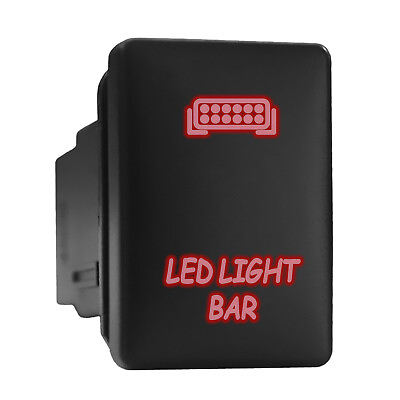 #ad LED LIGHT BAR Red Backlit Push In Switch 1.28quot;x 0.87quot; Fit: Toyota $10.95