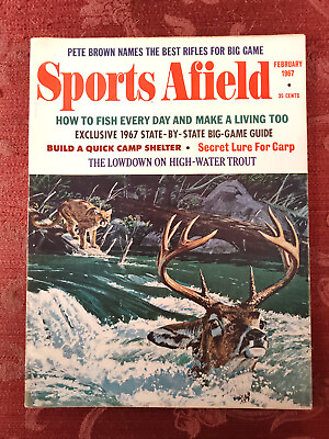 #ad SPORTS AFIELD Outdoors Magazine February 1967 Jack Dumas Hunting Fishing $22.40
