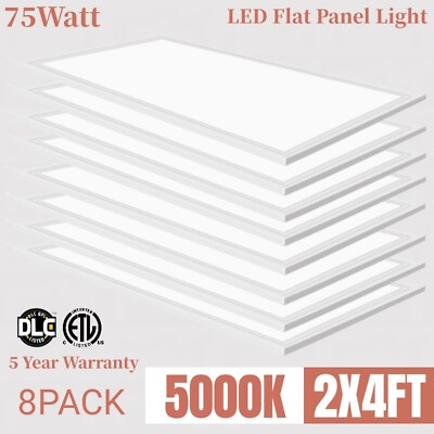 #ad 2x4FT 75W LED Flat Panel Light Drop Ceiling Light Edge lit Light 5000k 8PACK $405.77