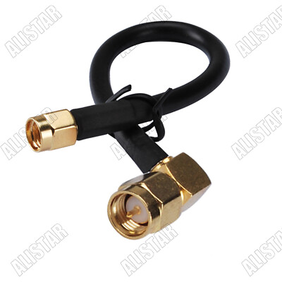 #ad SMA Male Right Angle to SMA Male Plug RF Coax Cable RG58 for Wireless 50cm to 5m $3.90