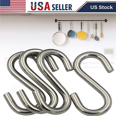 #ad Stainless Steel S shaped Hammock Hook Solid Multifunctional S hooks for Hanging $8.99