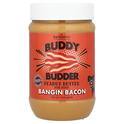 #ad Buddy Budder Peanut Butter For Dogs Bangin#x27; Bacon 17 oz 480 g $14.65