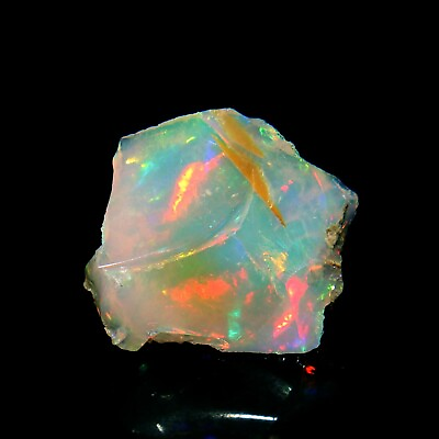 #ad 3.35 CRT Natural Ethiopian multi Fire opal Rough loose Gemstone Raw Opal N 140 $17.27