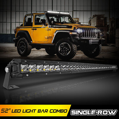 52#x27;#x27; Inch Slim LED Light Bar Flood Spot Combo Fit For Jeep Wrangler JL YJ TJ JK $79.99