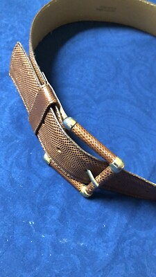 #ad Fullum and Holt made in Canada Brown reptile Leather Dress Belt Size 30 $20.00