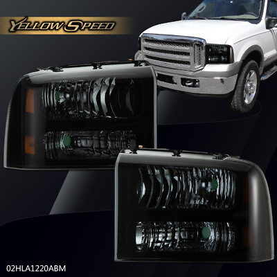 #ad Smoke Lens Headlights Lamps Fit For 2005 2007 Ford SuperDuty F250 F350 $65.80