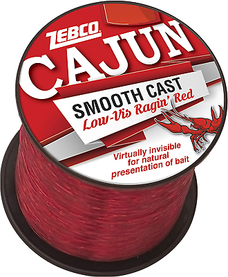 #ad Zebco Cajun Line Smooth Cast Fishing Line Low Vis Ragin#x27; Red $8.29