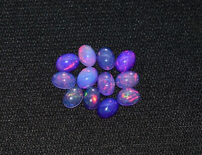 #ad A 12Pcs Natural Ethiopian Purple Opal Fire Opal Loose Gemstone cabochon S0999 $17.49