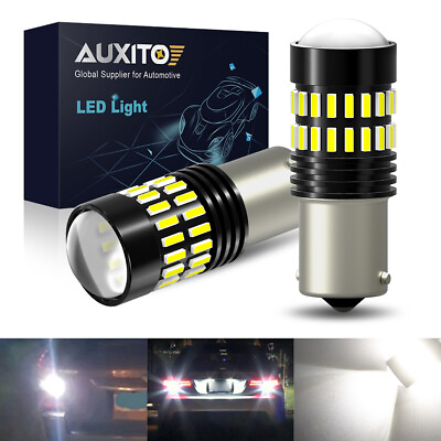 #ad AUXITO Bright Super White LED P21W 1156 7506 Backup Reverse Light Lamp 2PC 6000K $12.59