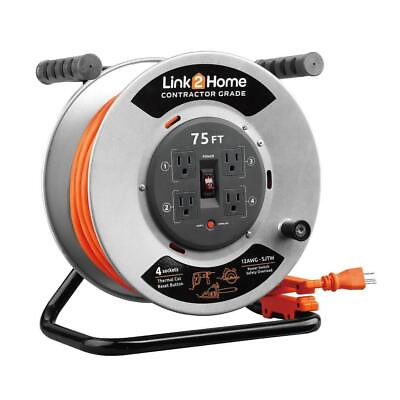 #ad Link2Home Extension Cord Reel Storage4Grounded OutletOverload Protection 75ft $170.37