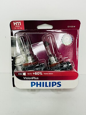 #ad Philips VIsion Plus 60% H11 55W Two Bulbs Fog Light Replace Upgrade Lamp $22.99