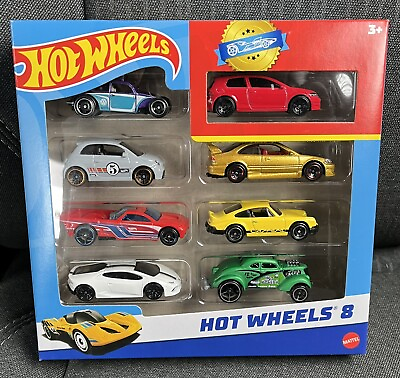 #ad 2024 Hot Wheels 8 Pack w Exclusive VW Golf Gold Honda Civic SI Porsche $14.99