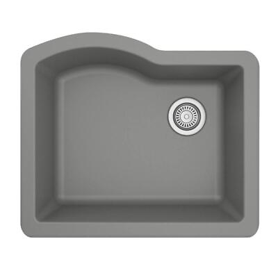#ad Karran Undermount Kitchen Sink 24quot;x20.75quot;x9quot; Rectangular Quartz Composite Grey $252.43
