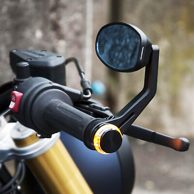 UNIVERSAL For Bobber Cafe Racer Motorcycle Side Mirrors 7 8quot; Handle Bar Round $25.26