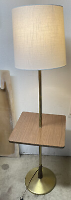 #ad Vintage Leviton Floor Lamp Side Table Vintage Mid Century Modern 55” Tall $250.00