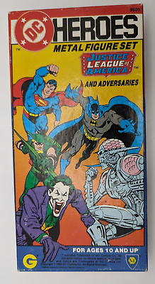 #ad 1985 Vintage Grenadier 9501 DC Heroes Metal Figure Set Justice League Painted $29.99