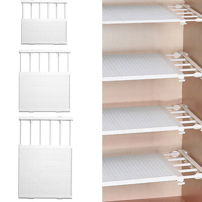 #ad Extendable Wardrobe Storage Closet Organiser Shelf Cupboard Cabinet DividerRack $17.89