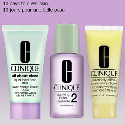 #ad Clinique 3 Step Skincare Travel Makeup GelFacial SoapClarifying Lotion Oily $13.00